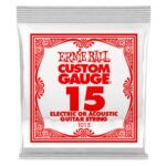 1015 .015 Plain Steel Electric or Acoustic Guitar Strings Single Ernie Ball