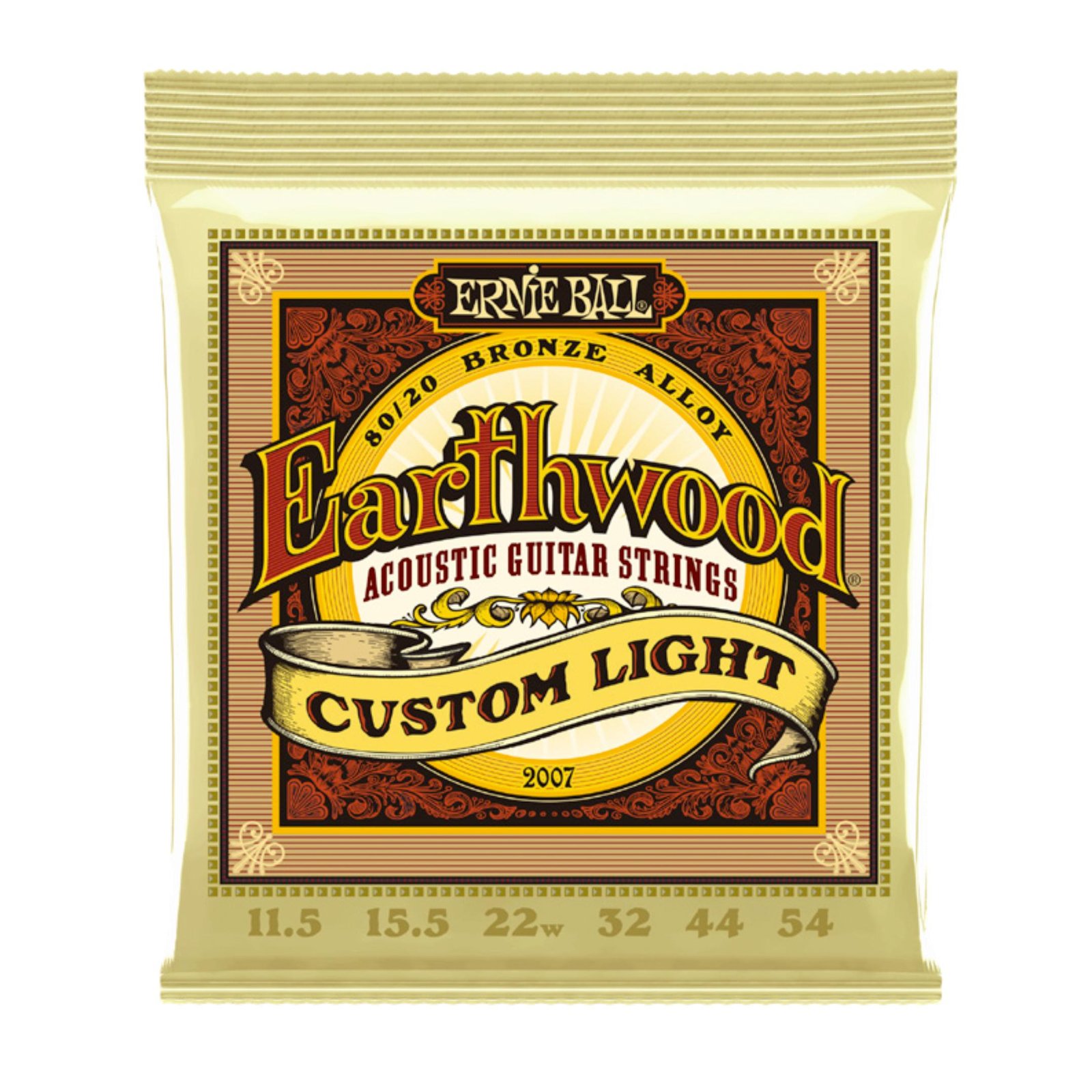 p02007_1 2007 Earthwood Custom Light 80/20 Bronze Acoustic Guitar Strings - 11.5 - 54 Gauge Ernie Ball - Image 1