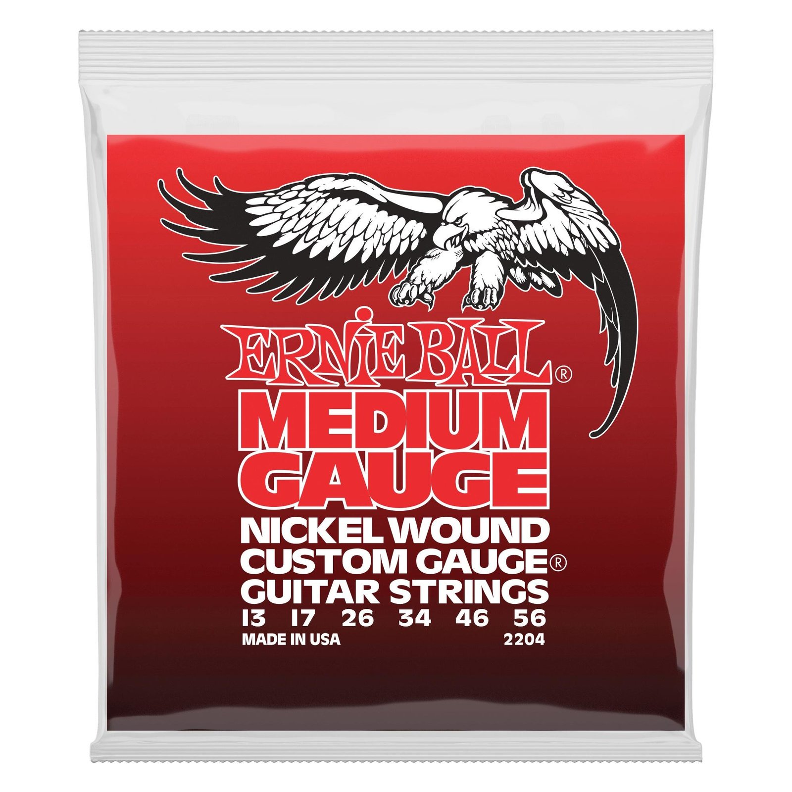 p02204 2204 Medium Nickel Wound w/ wound G Electric Guitar Strings - 13-56 Gauge Ernie Ball - Image 1