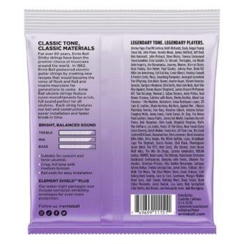 Concert & Tenor Nylon Ball End Ukulele Strings Wound G - Black Ernie Ball - Image 2