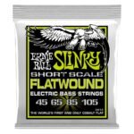 P02818 Regular Slinky Flatwound Short Scale Electric Bass Strings 45-105 Gauge Ernie Ball