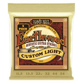 Erthwd Custom Light 8020 Brnz Ac Gtr Strings 3 Pk 11.5 54 Ernie Ball