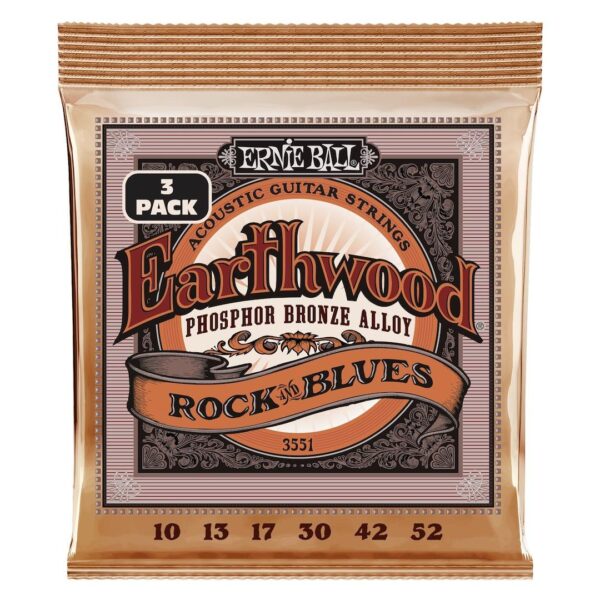 Erthwd RandB wPlain G Phos Brnz Ac Gtr Strings 3 Pk 10 52 Ernie Ball