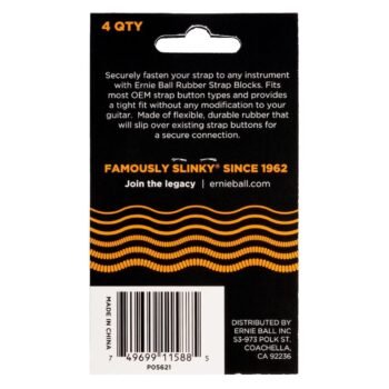 Strap Blocks 4pk - Orange Ernie Ball - Image 3
