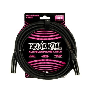6391 15ft Braided Male Female XLR Microphone Cable Black Ernie Ball