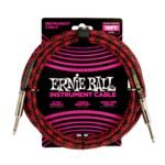 6394 Ernie Ball 10ft Braided Straight Straight Inst Cable Red Black Ernie Ball