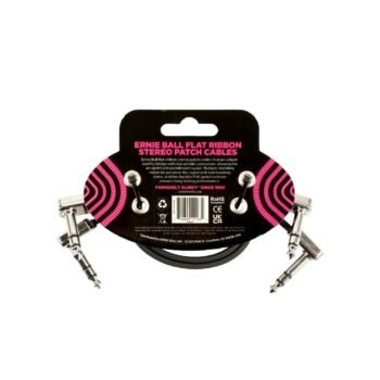 12" Flat Ribbon Stereo Patch Cable Black 2 Pack Ernie Ball - Image 2