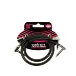 24" Flat Ribbon Stereo Patch Cable Black 2 Pack Ernie Ball