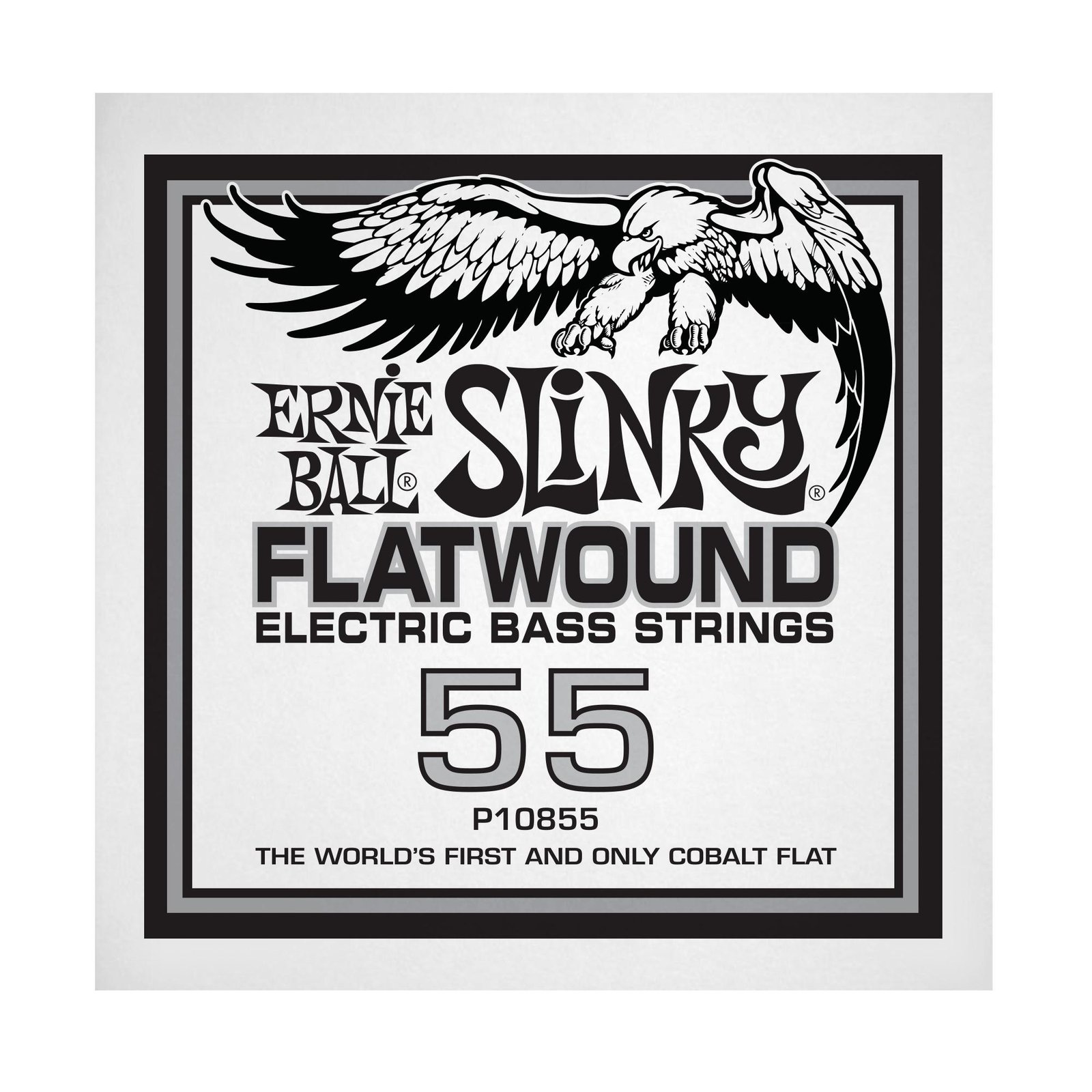 p10855 0855 .055 Slinky Flatwound Electric Bass String Single Ernie Ball - Image 1