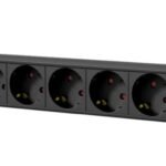 19" power distribution unit - 9 x German sockets + front switch Black version Caymon