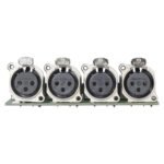 Splitter module 4 x XLR B-Series female, 3-pole , 1 HE, 3 BE, metal-, blade terminal 3 x 14 pole-, s Sommer Cable