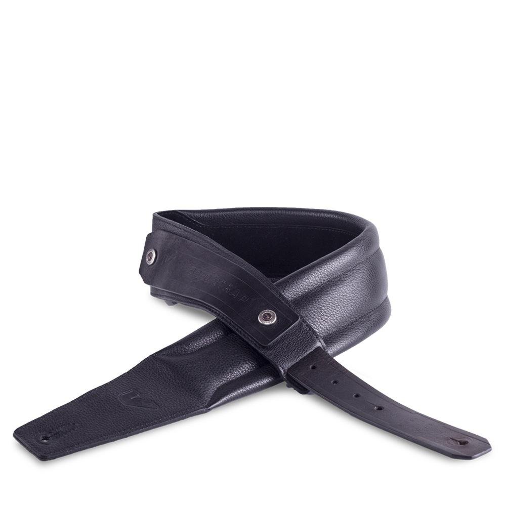 solostrap-blk_1 SoloStrap Premium Leather Guitar/Bass Strap (Black) Gruv Gear - Image 1