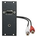 Connector Module VGA + 3,5 mm stereo jack fem. -> VGA patch + 0,15m cabel 2x RCA fem., 2 HE, 1 BE fo Sommer Cable