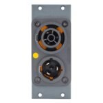 Connector Module Powercon T1 DUPLEX (NAC3PX), 2 HE, 1 BE for SYS-series, colour: anthracite, RAL 701 Sommer Cable
