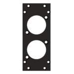 front panel 2 x D-Series cutout, 90° angled, 2 HE, 1 BE for SYS-series, 2.5 mm galvanized steel shee Sommer Cable