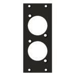front panel 2 x D-hole, 2 HE, 1 BE for SYS-series, 2.5 mm galvanized steel sheet, colour: anthracite Sommer Cable
