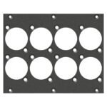 front panel 8 x D-Series cutout, 2 HE, 3 BE for SYS-series, Galvanized sheet steel, colour: anthraci Sommer Cable