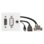 connection-modul HDMI fem. —>   0.15 m (0.5 ft.) breakout cable HDMI fem. + VGA fem. —>   0.15 m (0. Sommer Cable