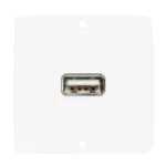 connection-modul USB-A fem. —> Screw terminal, scale: 50x50 mm, stainless steel, colour: pure white Sommer Cable